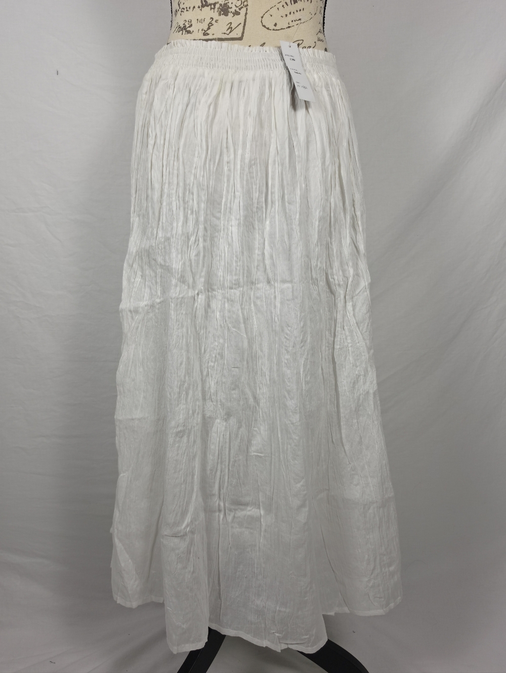 NWT Chaudry KC White Cotton Gauze Maxi Skirt Boho Peasant Festival Flowy - M - Picture 3 of 6